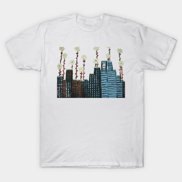 blue skyline with roof gardens T-Shirt by JAHART001